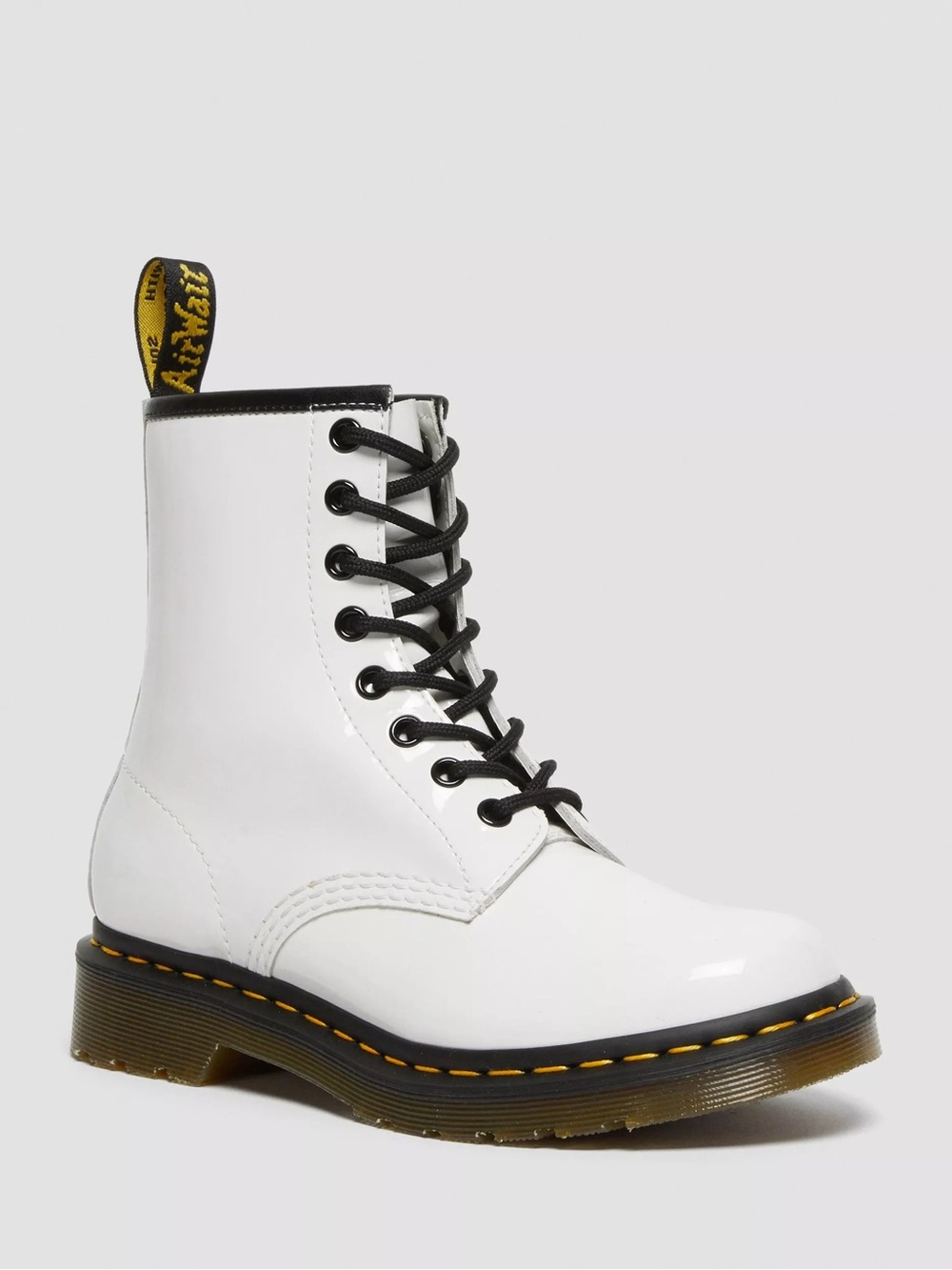Doc Marten White Patent Leather Lace Up Boots Size Unisex Size 39